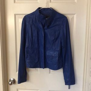 Royal Blue Leather jacket, Lucky Brand Size M